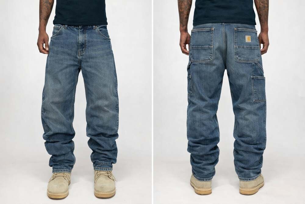 Carhartt Relaxed Fit Holter Denim Dungaree Jeans 36x32